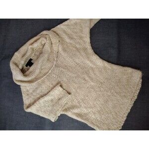 Calvin Klein Sweater Womens Medium Classic Cowl Neck Pullover Tan